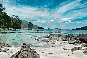 Seascape view of the beautiful Andaman sea around Koh Lipe island