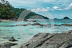 Seascape view of the beautiful Andaman sea around Koh Lipe island