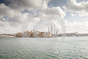 Seascape view in the grand harbour of malta