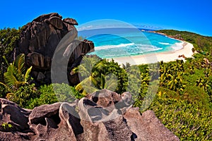 Seascape view with a huge stones