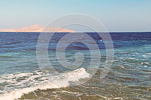 Seascape, view of the sea beach.