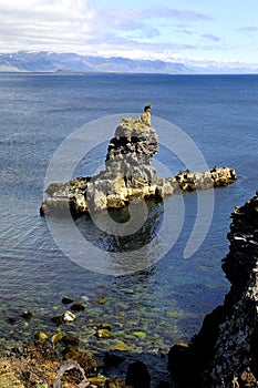 Seascape of volcanic rocks