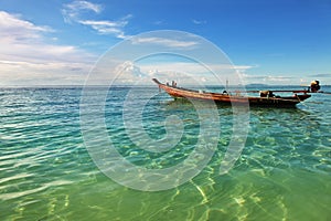 Seascape whith a fisherman's boat in Thailand