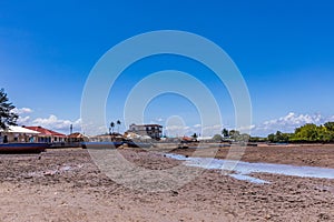 Seascape Wooden Boats In Vanga Last Town In Kenya Kwale County Streets Business Settlement In Coastal Region East Africa Landscape