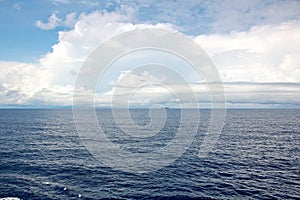 Seascapes. Various kinds of colorful blue sky, sun, clouds and open spaces of the world ocean.