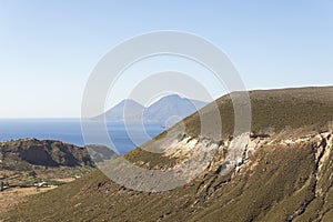 Seascapes of The Vulcano Island (Aeolian Islands) in Lipari, Messina Province, Sicily, Italy.