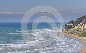 Seascape of a North Corfu shore.