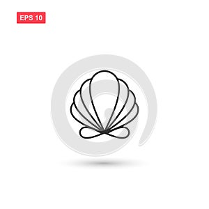 Seashell icon vector isolated 2