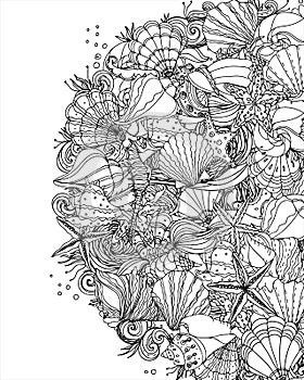 Seashell pattern art background