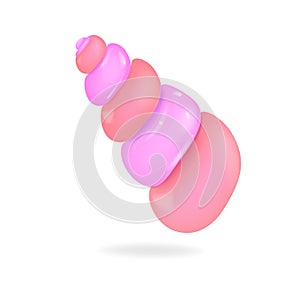 Seashell, vector icon. Vector illustration.3d render