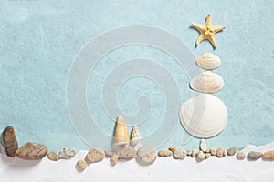 Seashells christmas tree abstract