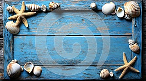 Seashells and Starfish Frame
