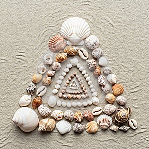 Seashells of various sizes and types