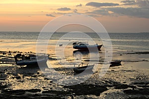 A seashore beautiful sunset panoramic view.