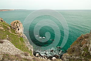 seashore cliffs seascape near kaliakra cape northeast bulgaria black sea shore