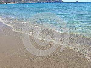 Seashore Crystal Blue sea greece in  karpathos