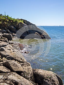 Seashore landscape in summer at Larrabee State Park in Bellingham Washington