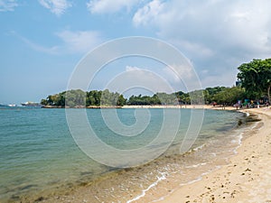 Seashore in Palawan Beach at Sentosa Island Singapore