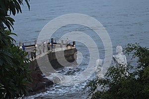 Seashore sea picnic spot nature tree people