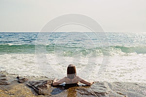 Seashore Solace: Contemplative Rest by the Ocean