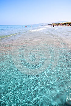 Seashore with waves and foam