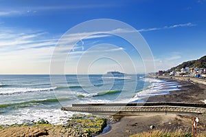 Seashore which is visible from a Inamuragasaki.