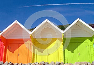 Seaside beach chalets photo