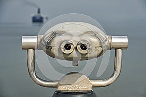 Seaside Binoculars with Cruise Ship in Tallinn