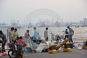 The seaside Busy market in shekou SHENZHEN CHINA AISA