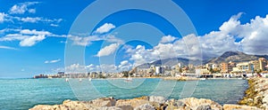 Seaside of coastal Benalmadena town. Malaga province, Andalusia, Spain