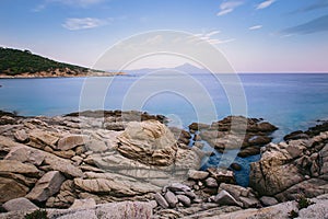 Seaside in Greece with beautiful rocks