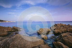 Seaside in Greece with beautiful rocks