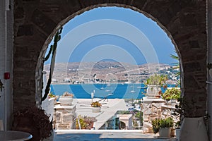 Seaside from Greek house on Paros, Greece