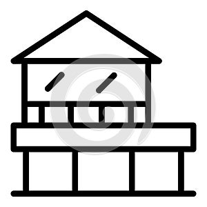 Seaside house icon outline vector. Cabin forest