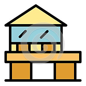 Seaside house icon vector flat
