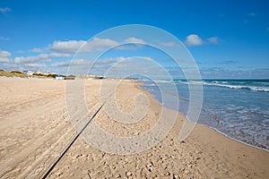 Seaside of La Barrosa Beach in Cadiz photo