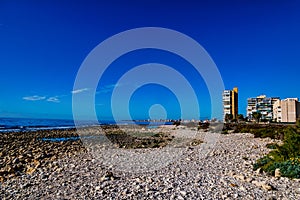 seaside landscape in the spanish city of alicante without people