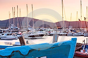 Seaside landscape - sunset view in the harbor town of Sozopol