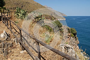 Seaside paths in Zingaro park, Sicily, Italy