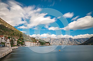 Seaside in Perast town in Montenegro