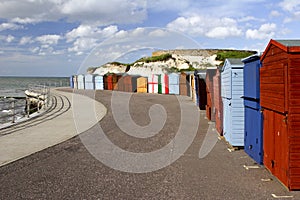 Seaside promenade beach huts
