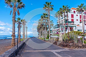 Seaside promenade at Los Cristianos, Tenerife, Canary Islands, Spain