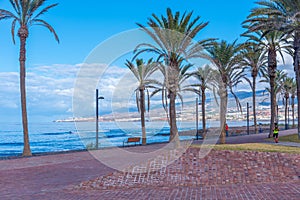 Seaside promenade at Playa de las Americas, Tenerife, Canary Islands, Spain photo