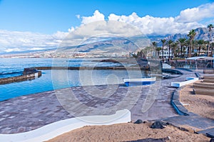 Seaside promenade at Playa de las Americas, Tenerife, Canary Islands, Spain photo