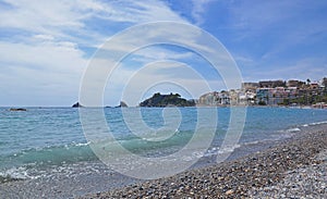 Seaside resort town Almunecar in Spain, panorama photo