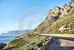 Seaside road at sunset Boland Mountain Complex, Western Cape