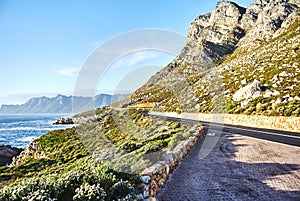 Seaside road at sunset Boland Mountain Complex, Western Cape