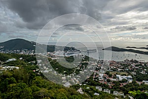 Seaside Serenity: Charlotte Amalie\'s Bustling Port Welcomes Small Boats and Vacationers to St. Thomas, U.S. Virgin Islands