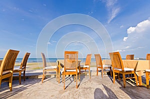 Seaside Table And Chairs with blue sky