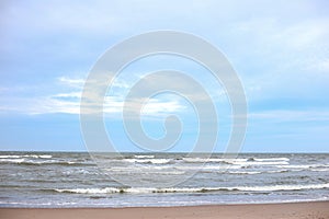 Seaside view with baltic sea near shoreline